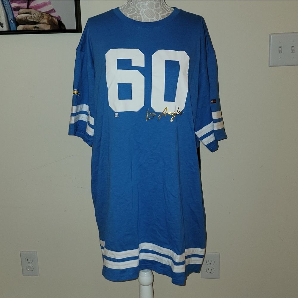 Tommy Hilfiger Los Angeles Chargers NFL Clair Half-Sleeve Women's Dress Size XXL